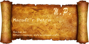 Mazsár Petra névjegykártya